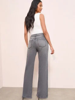Grijs denim - Friends Like These X Lucy Mecklenburgh alledaagse jeans met wijde pijpen