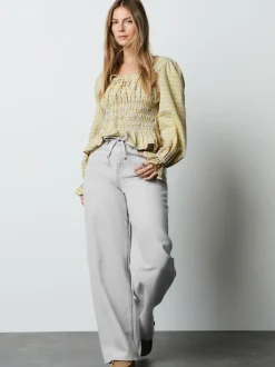 Grijs denim - Wide Leg Joggers Waist Jeans