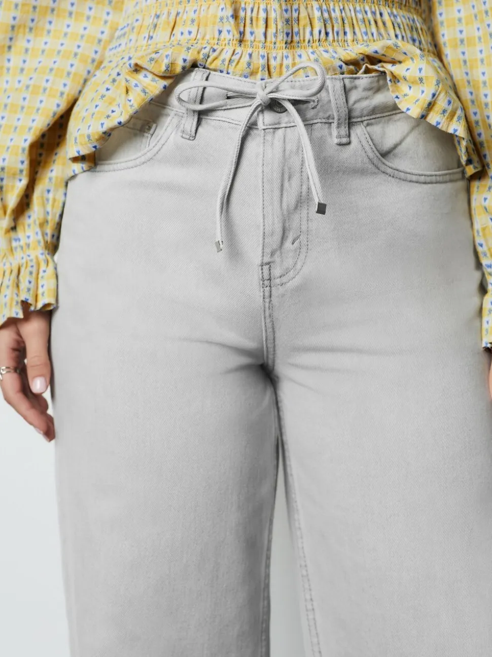 Grijs denim - Wide Leg Joggers Waist Jeans