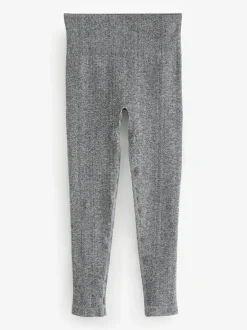 Grijs gemêleerd - Geribbelde naadloze legging met hoge taille