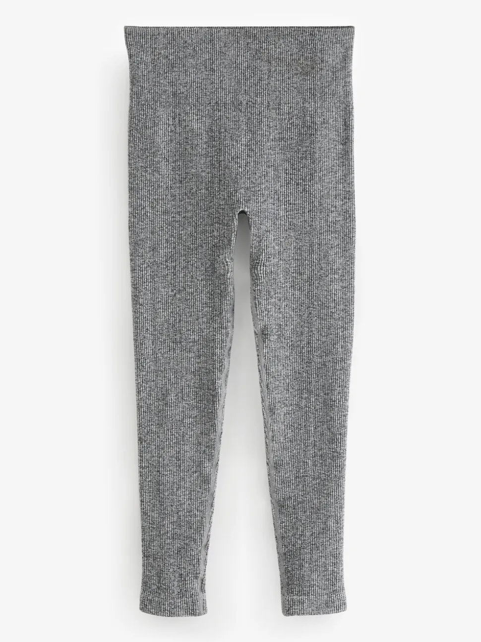 Grijs gemêleerd - Geribbelde naadloze legging met hoge taille