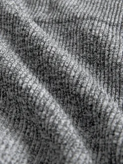 Grijs gemêleerd - Geribbelde naadloze legging met hoge taille
