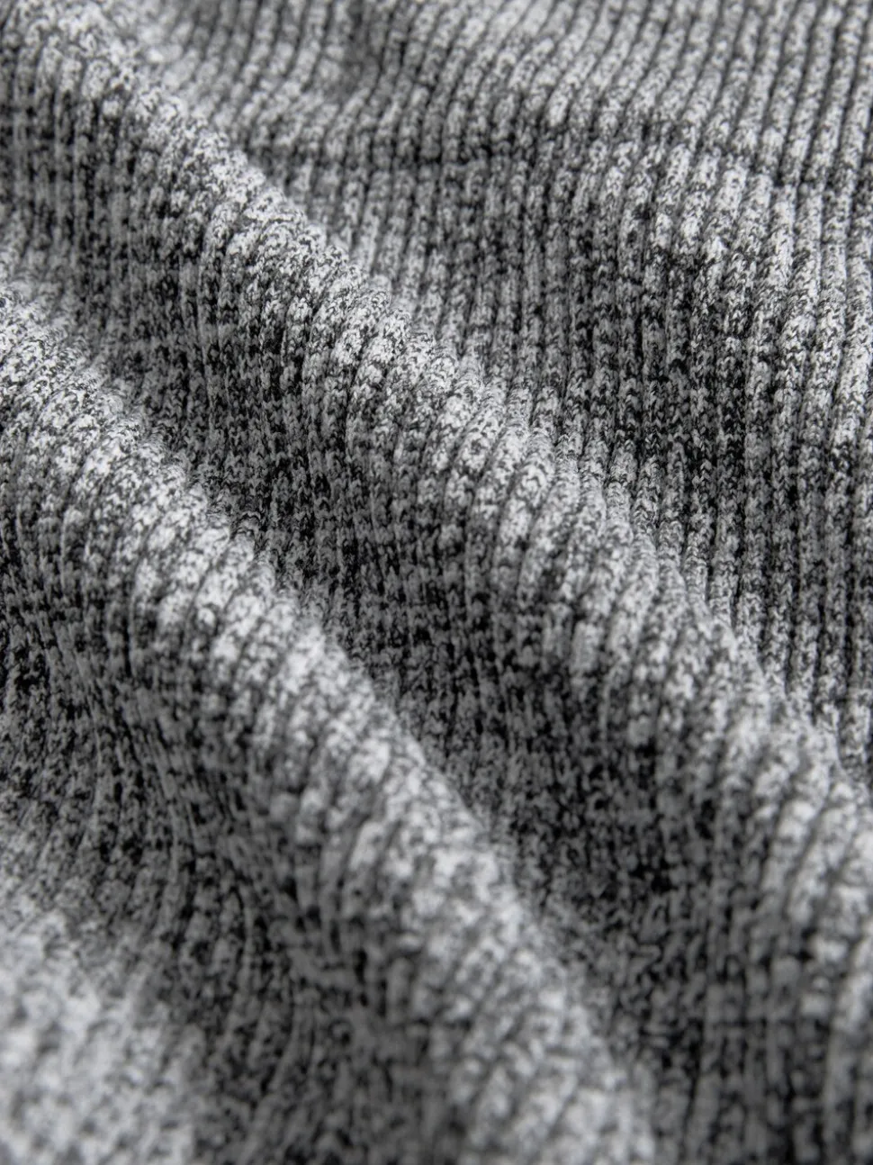 Grijs gemêleerd - Geribbelde naadloze legging met hoge taille