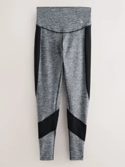 Grijs gemêleerd - Sport Dry Tech buikcorrigerende legging met hoge taille en volledige lengte