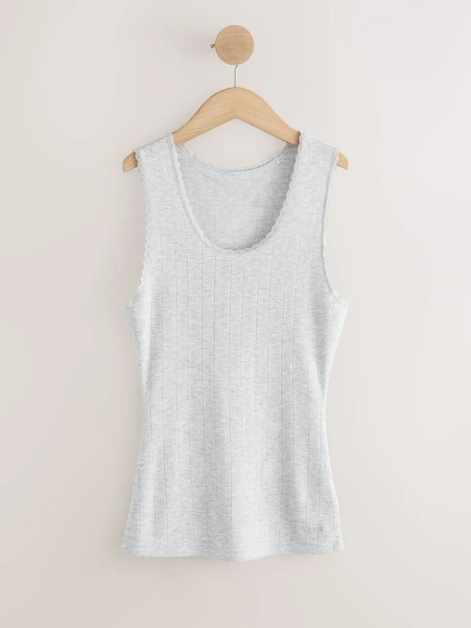 Grijs gemêleerd - Thermal Maximum Warmth Cosy Pointelle Vest