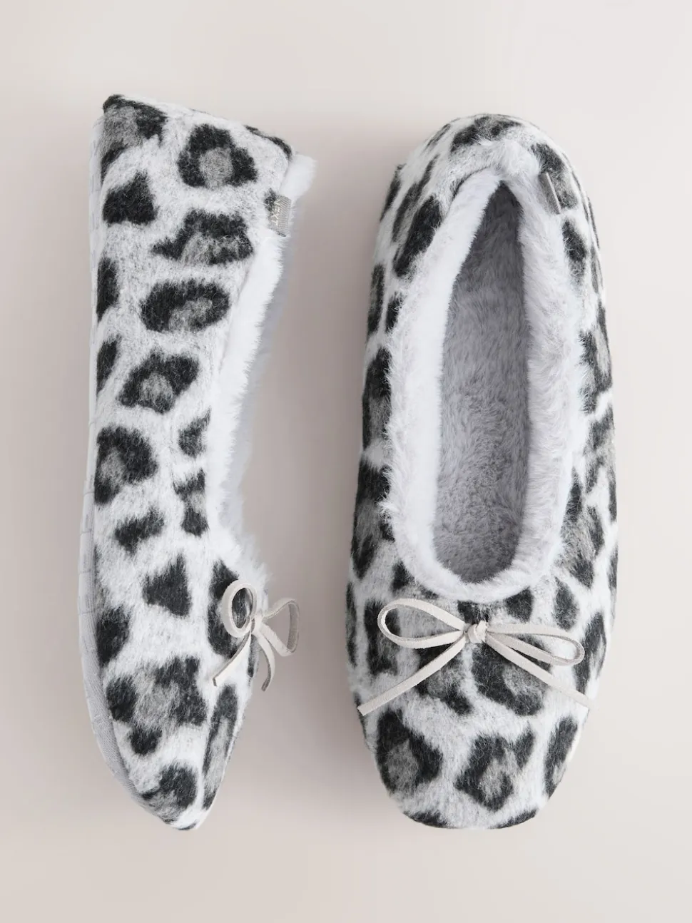 Grijs met dierenprint - Ballerina Flat Slippers