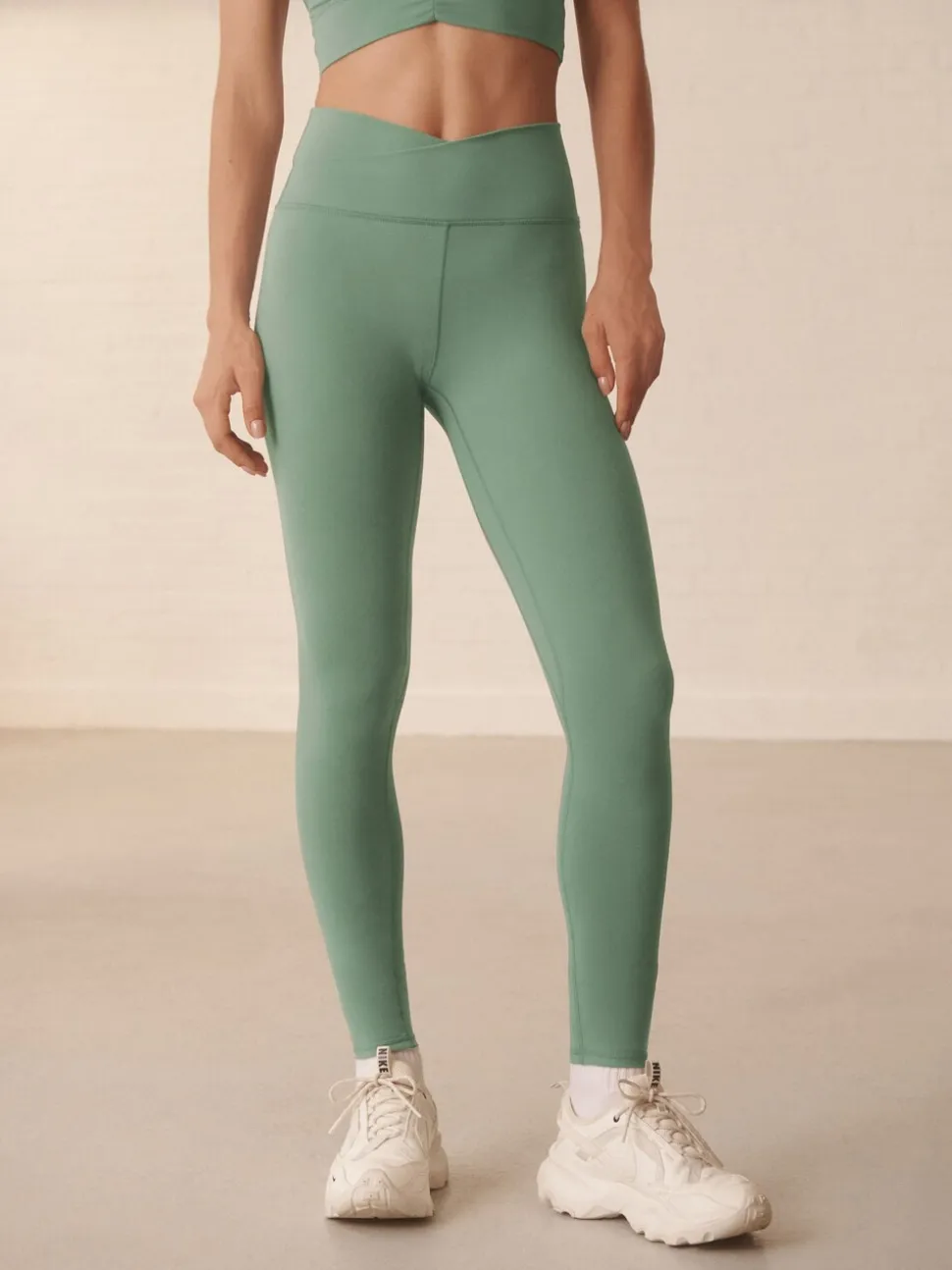 Grijs-groen - Actieve yogalegging met overslag