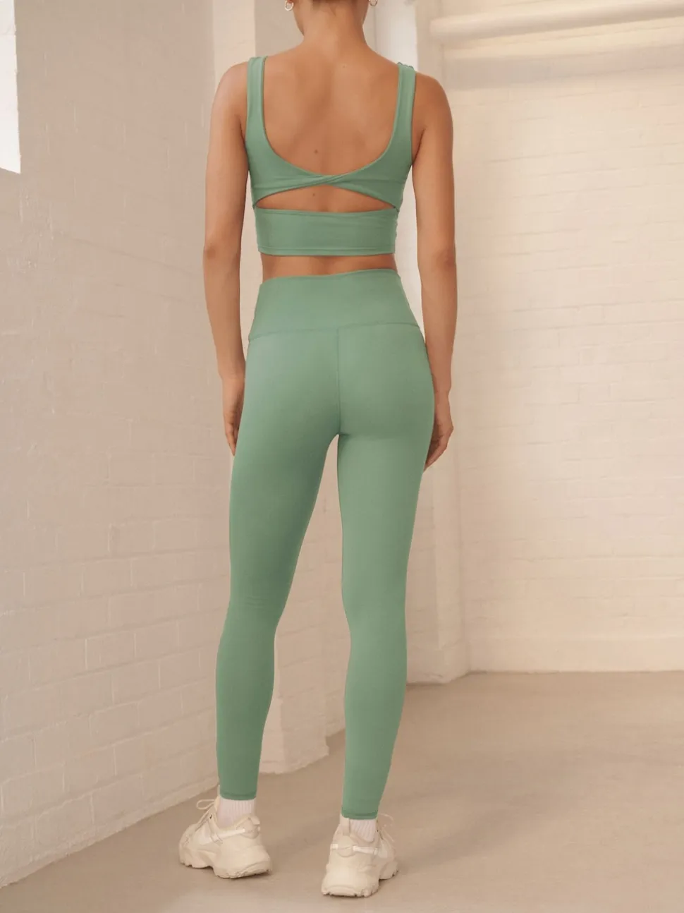Grijs-groen - Actieve yogalegging met overslag