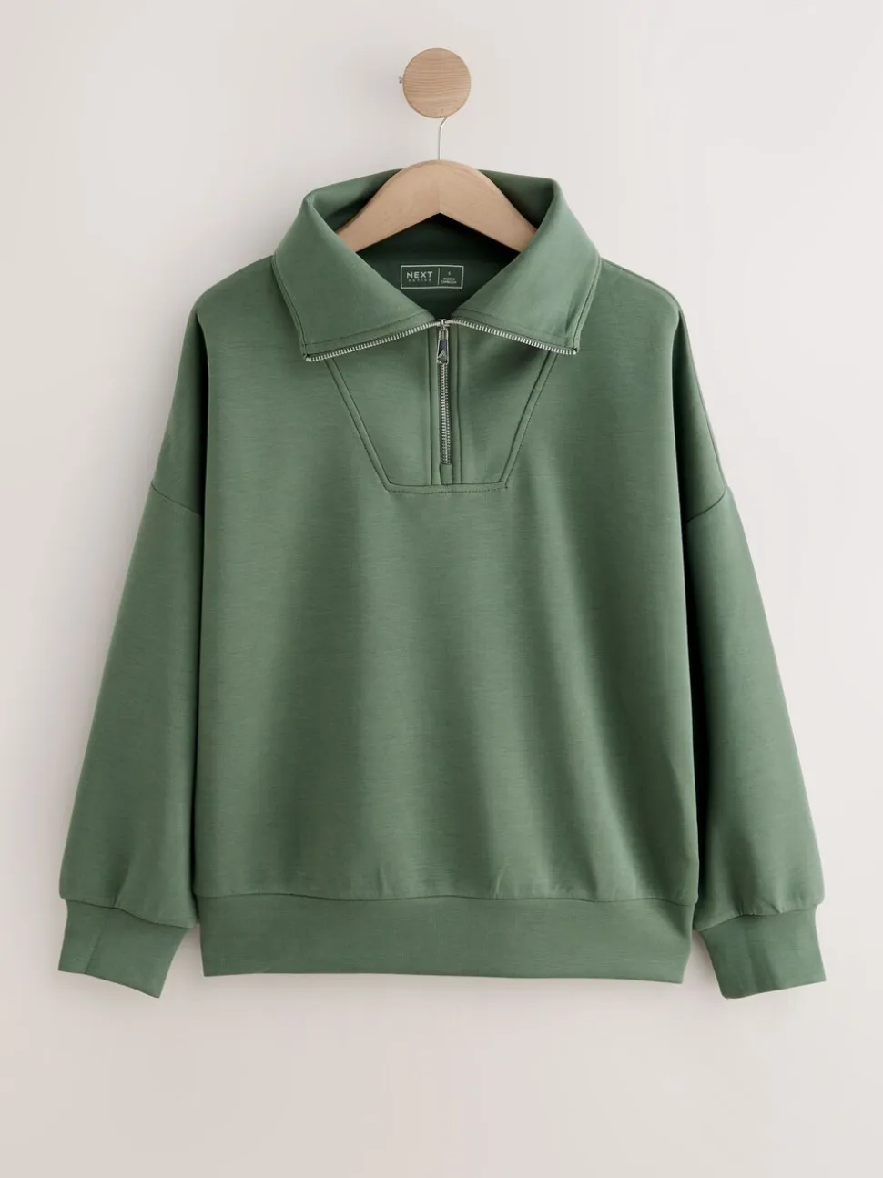 Grijs-groen - Active Modal sweatshirt met kwart-rits