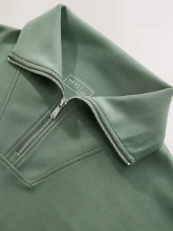 Grijs-groen - Active Modal sweatshirt met kwart-rits