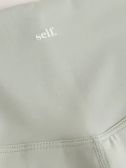 Grijs-groen - self. Legging met hoge taille