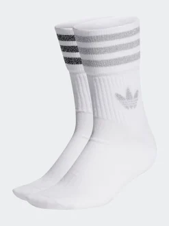 Grijs/wit - adidas Originals verpakking van 2 paar halfhoge glittersokken