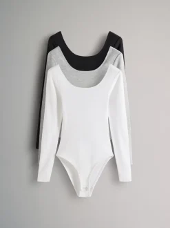 Grijs/zwart/wit - The Set 3 Pack Ribbed Long Sleeve Bodysuits