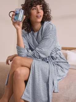 Grijze streep - Cosy Lightweight Dressing Gown