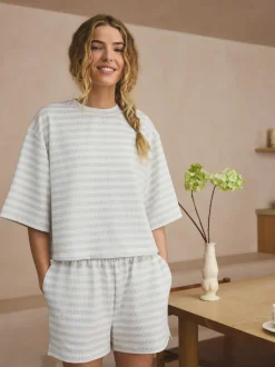 Grijze streep - Textured Short Pyjamas