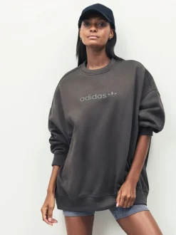Groen - adidas Originals Essentials Linear Oversized sweatshirt met ronde hals