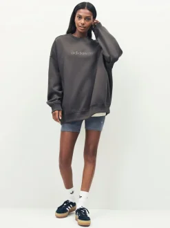 Groen - adidas Originals Essentials Linear Oversized sweatshirt met ronde hals