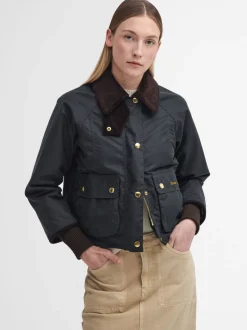 Groen - Barbour® Cropped Beadnell Wax Jacket
