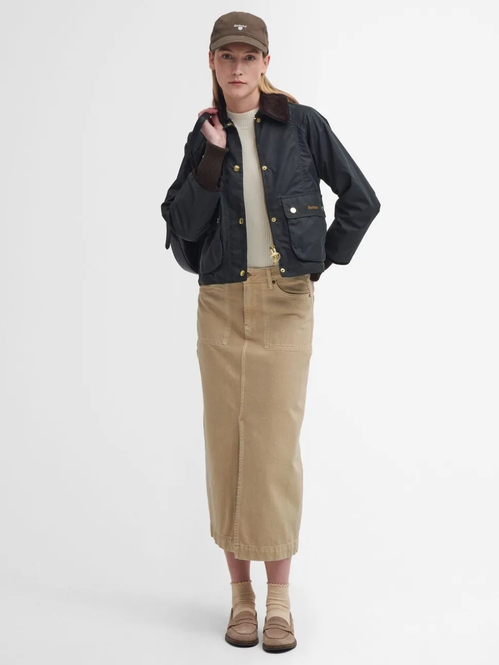 Groen - Barbour® Cropped Beadnell Wax Jacket