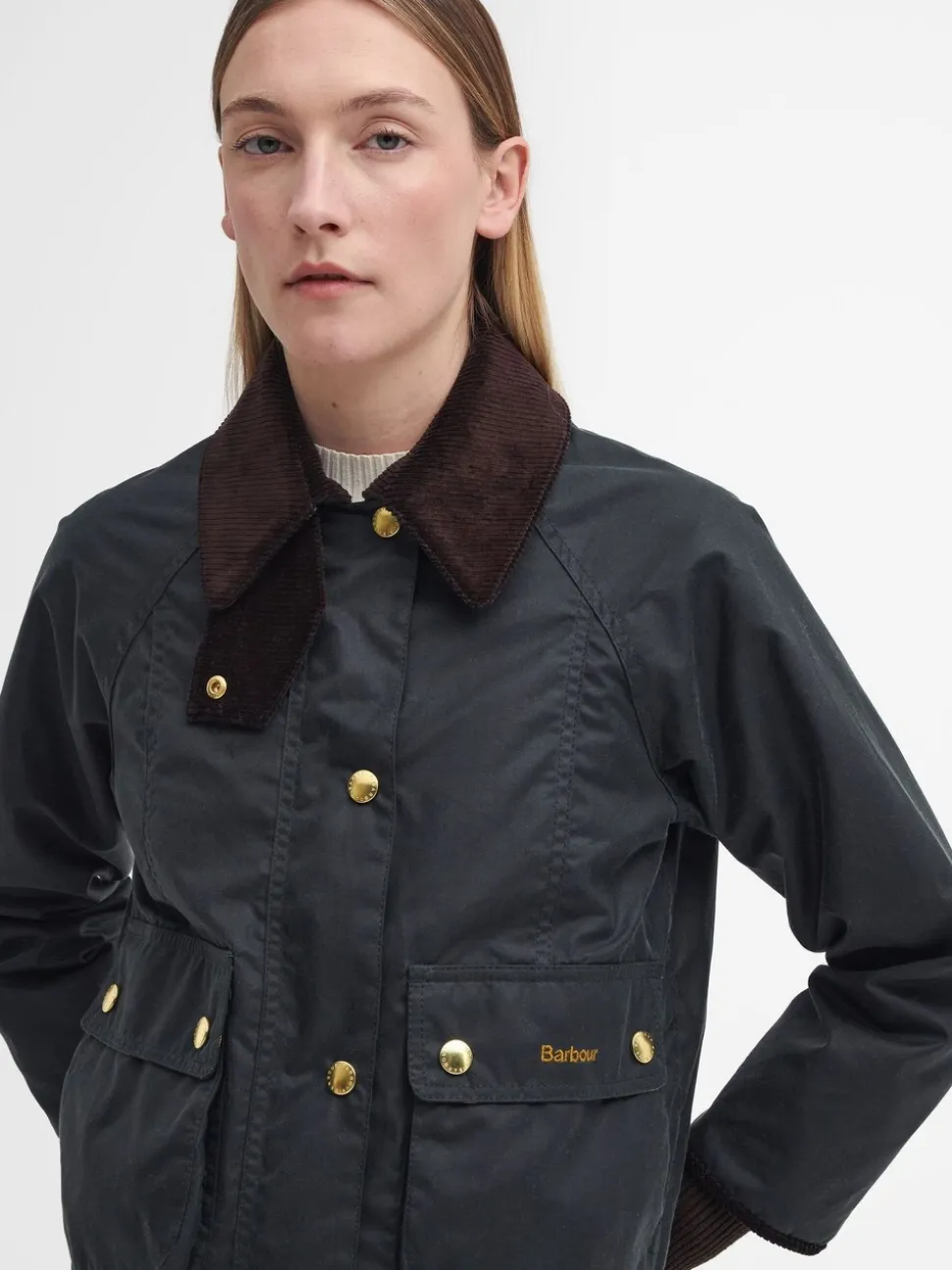 Groen - Barbour® Cropped Beadnell Wax Jacket