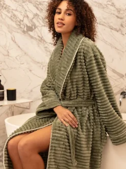 Groen - Cyberjammies Striped Sealskin Fleecy Dressing Gown