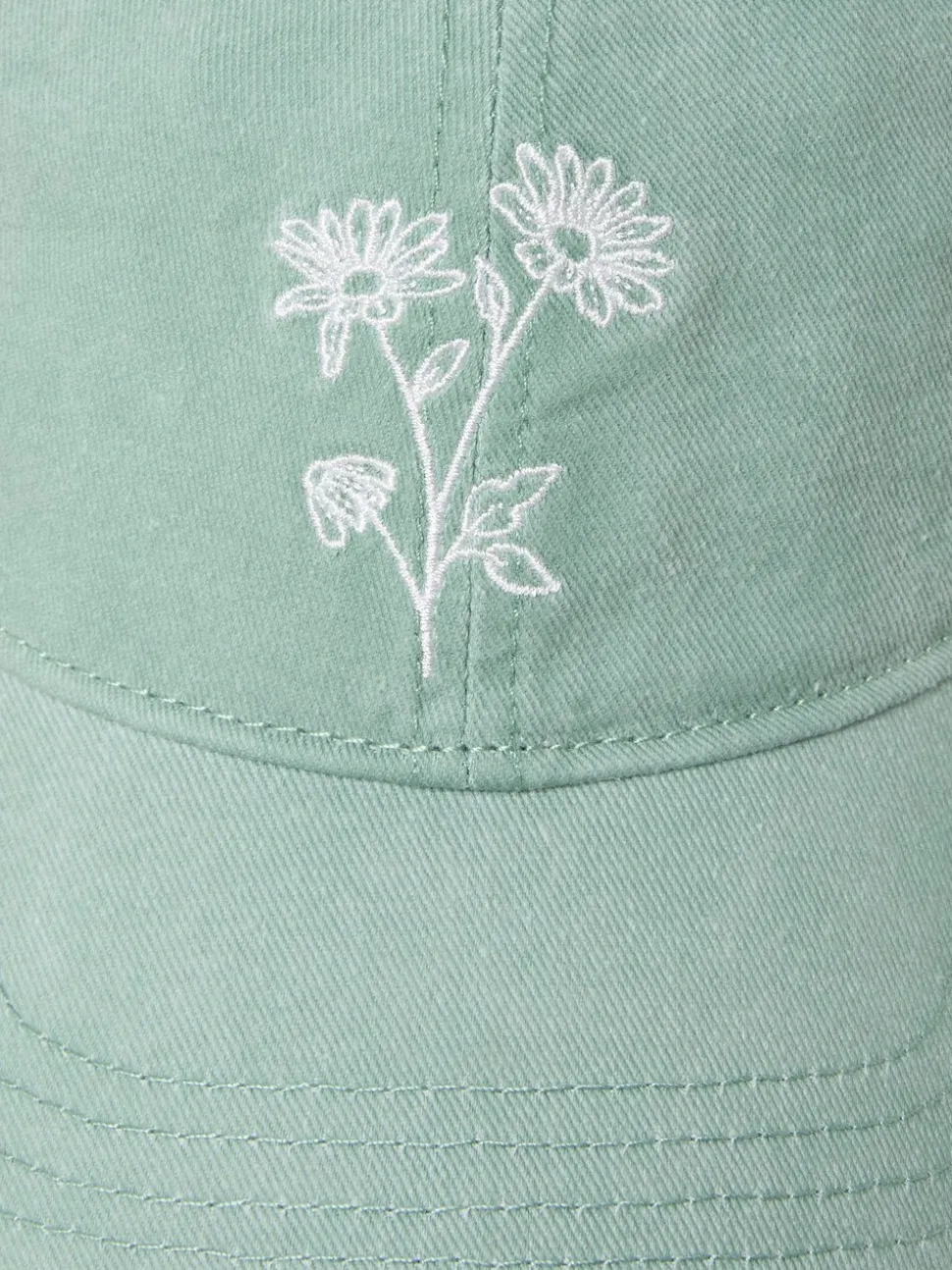 Groen - FatFace Embroidered Daisy Cap