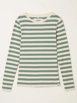 Groen - FatFace Stripe Long Sleeve Top