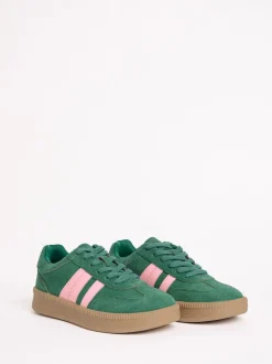 Groen - Friends Like These Lace Up Retro Gumsole Sports Trainers