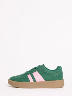 Groen - Friends Like These Lace Up Retro Gumsole Sports Trainers