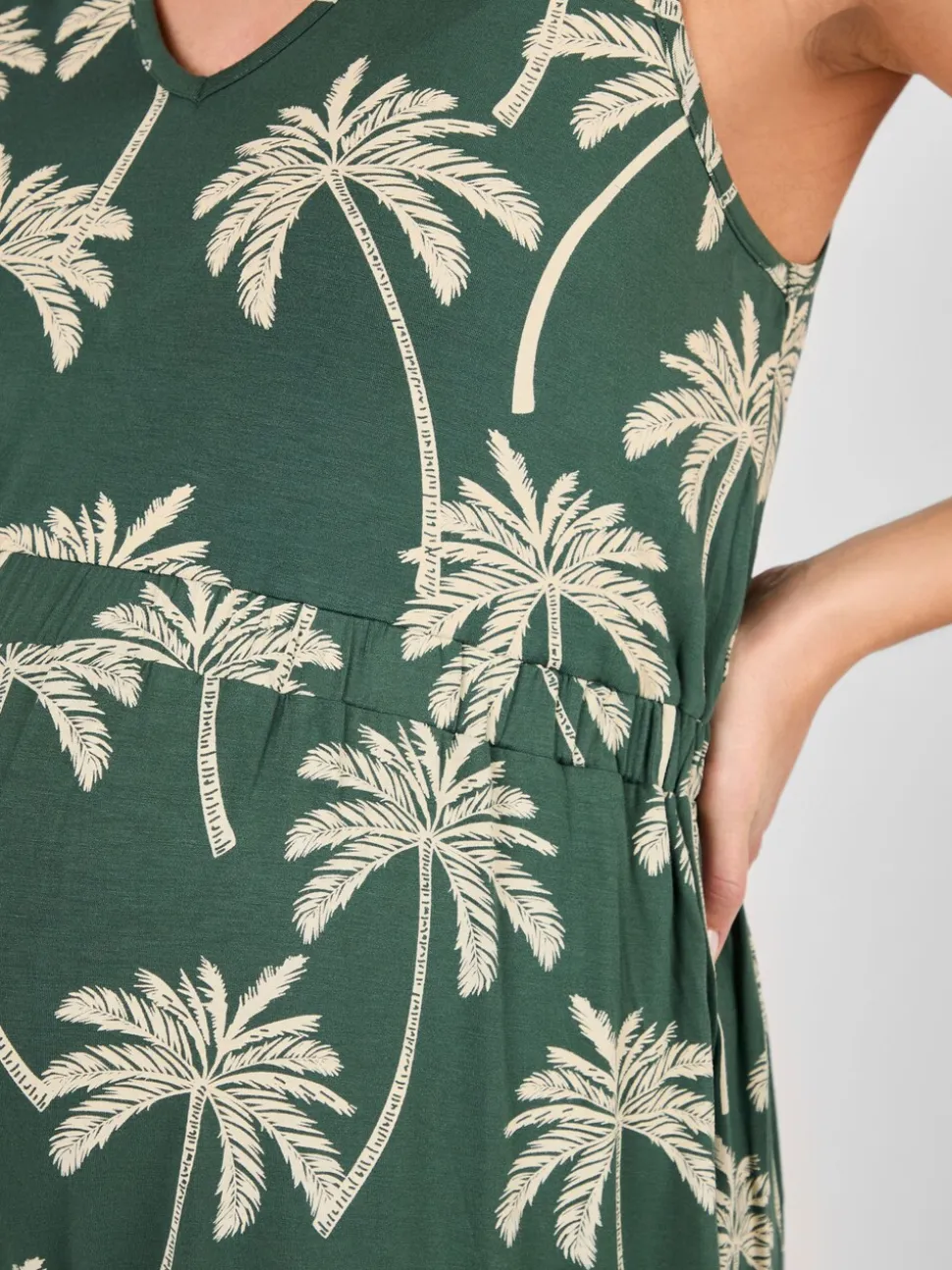 Groen - JoJo Maman Bébé zwangerschapsjumpsuit van jersey met wijde pijpen