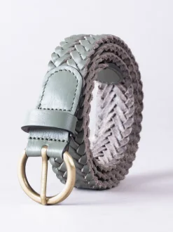 Groen - Lakeland Leather Waverton gevlochten riem
