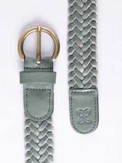 Groen - Lakeland Leather Waverton gevlochten riem