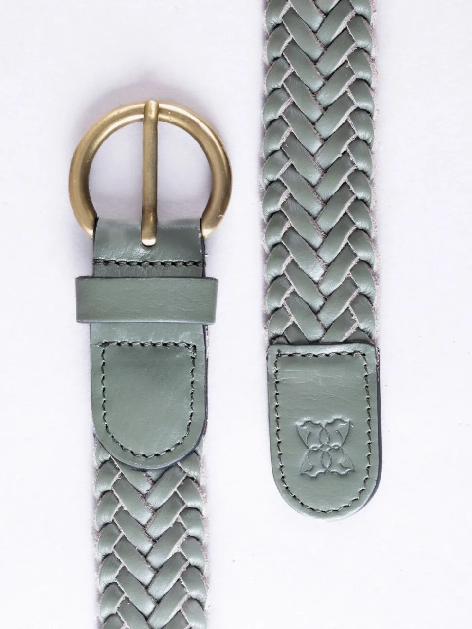 Groen - Lakeland Leather Waverton gevlochten riem