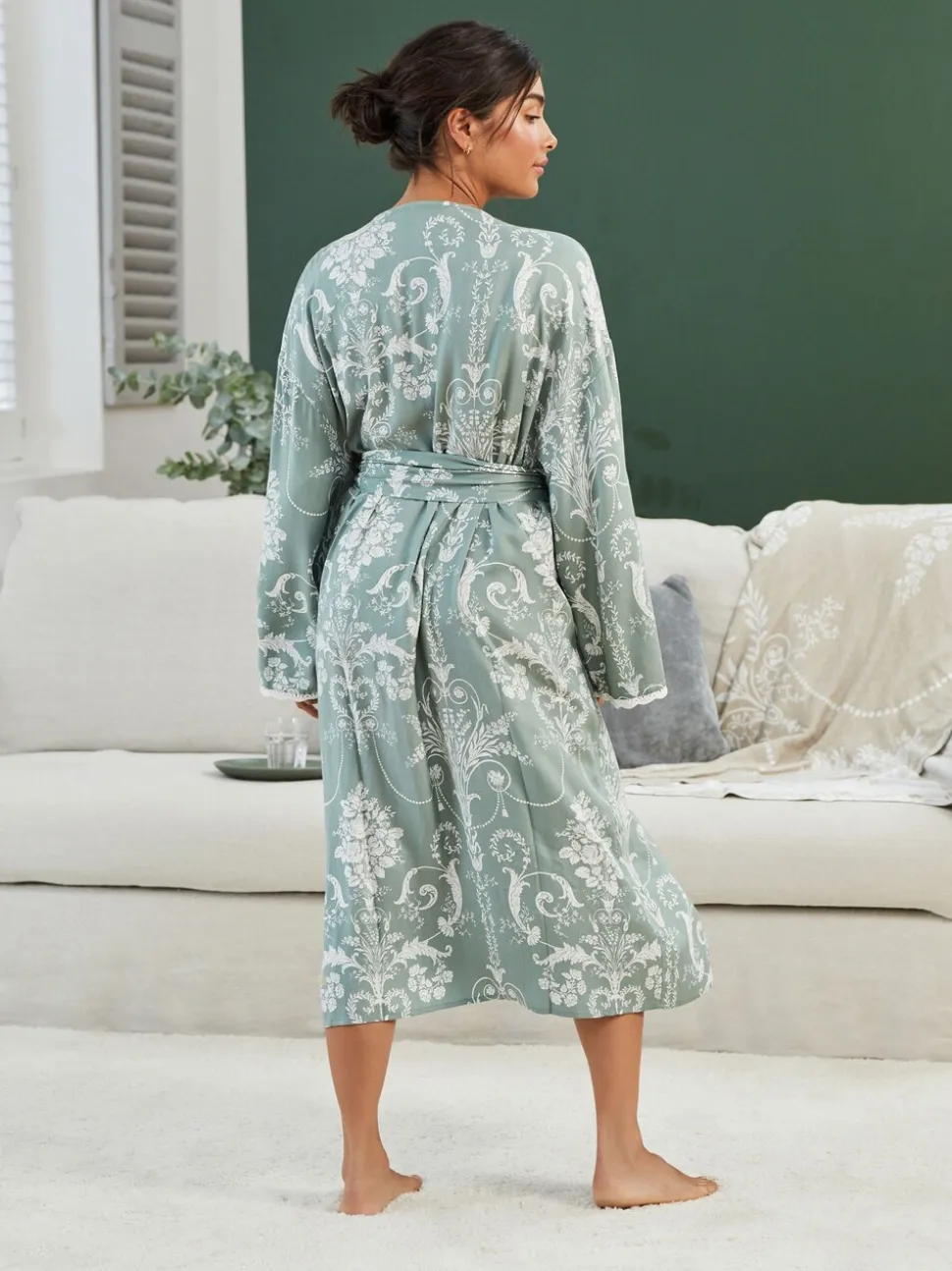 Groen - Laura Ashley Josette badjas