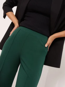 Groen - Lipsy - Broek met wijde pijpen en hoge taille