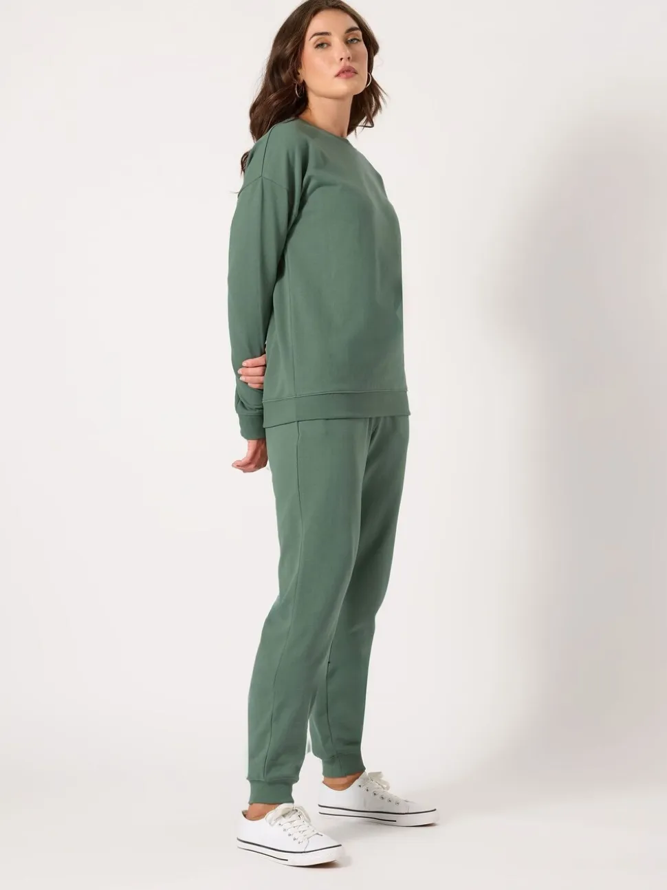 Groen - Long Tall Sally - Joggingbroek met boorden