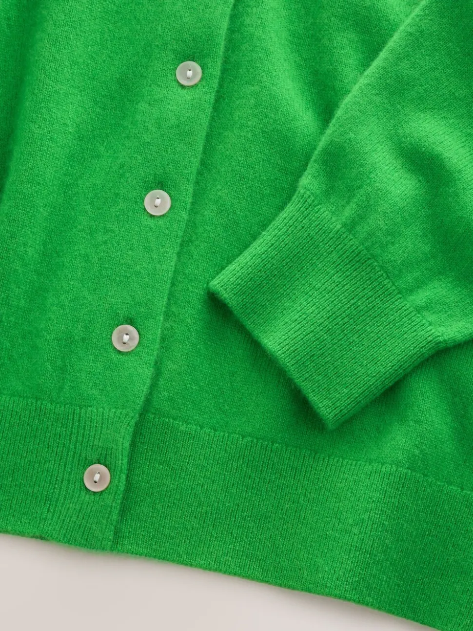Groen - N.Premium 100% kasjmier lang vest met lange mouwen