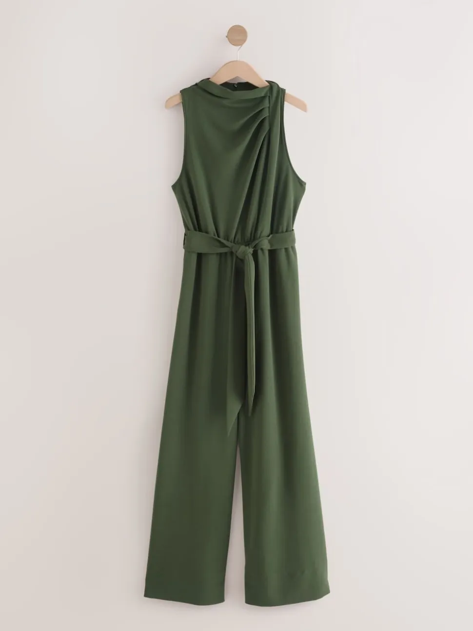 Groen - Occasion Cowl Neck Sleeveless Jersey Jumpsuit