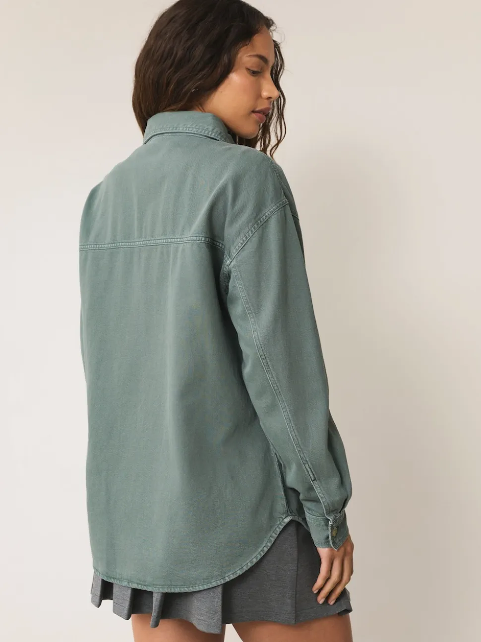 Groen - Oversized denim overhemd