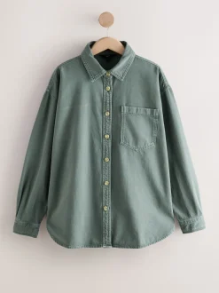 Groen - Oversized denim overhemd
