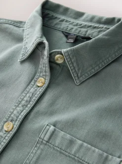 Groen - Oversized denim overhemd