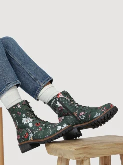 Groen - Pavers Wide Fit Lace-Up Ankle Boots