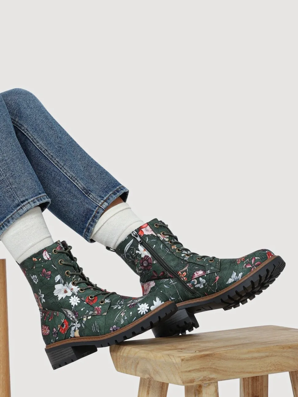 Groen - Pavers Wide Fit Lace-Up Ankle Boots
