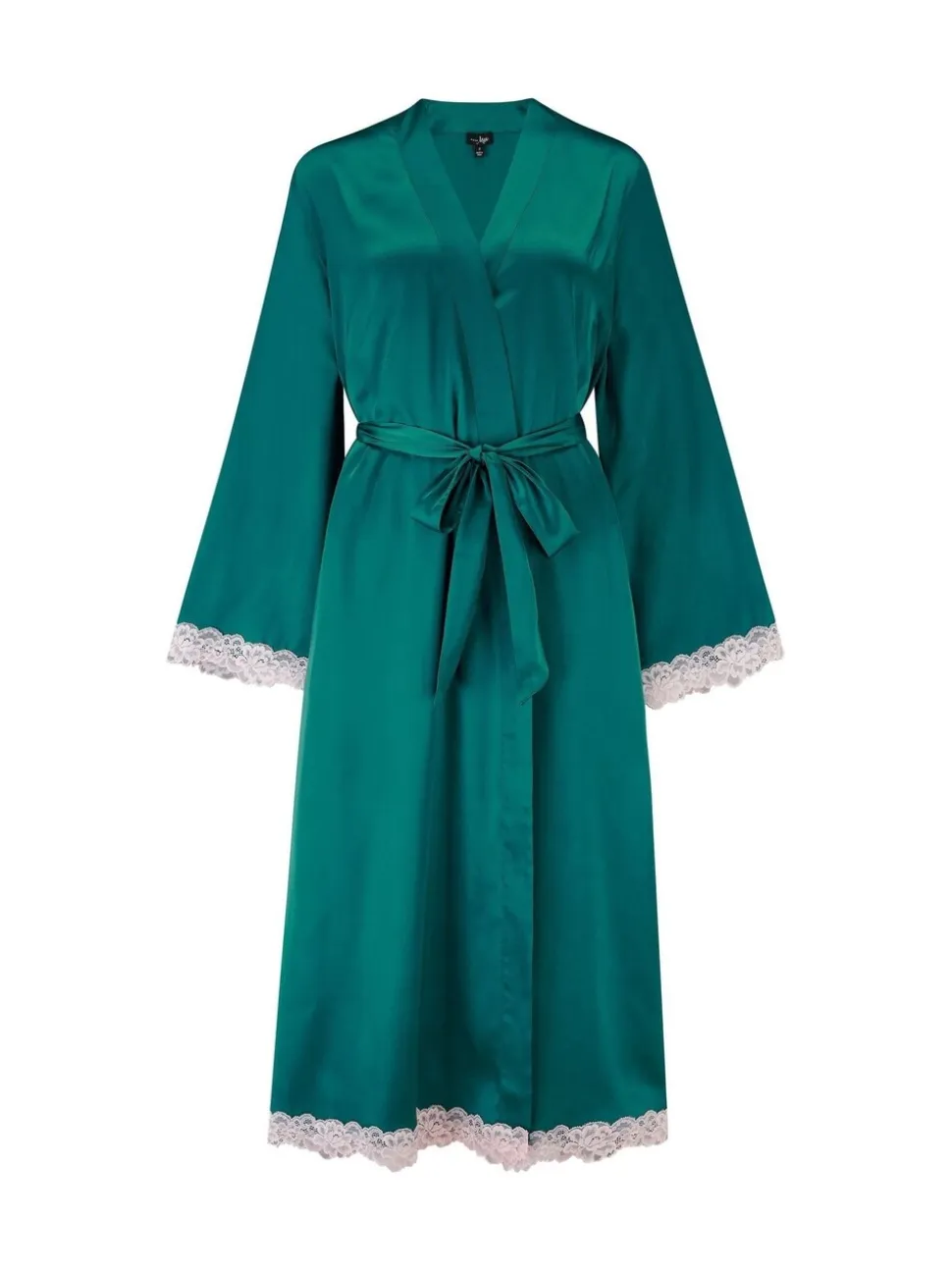 Groen - Pour Moi Dusk Satin and Lace Kimono Sleeve Dressing Gown