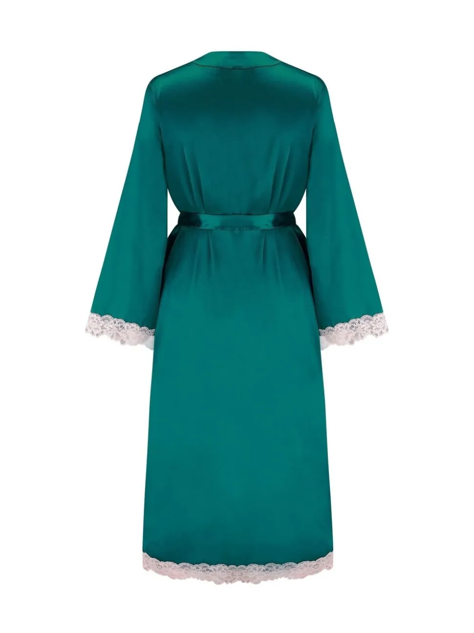 Groen - Pour Moi Dusk Satin and Lace Kimono Sleeve Dressing Gown