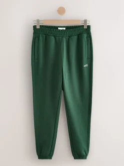 Groen - Self. joggingbroek met boorden