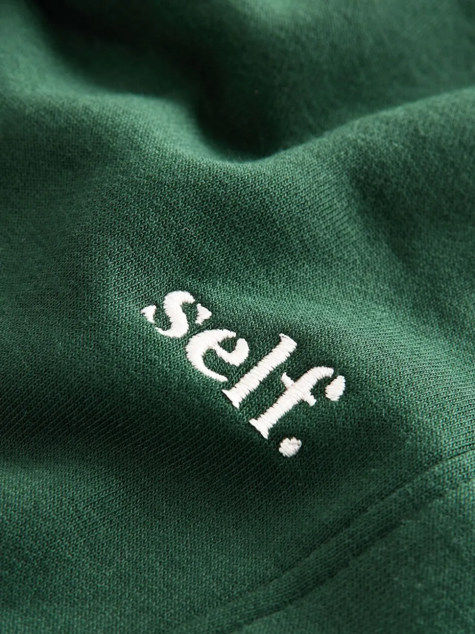 Groen - Self. joggingbroek met boorden