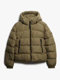 Groen - Superdry - Gewatteerd sportjack met capuchon