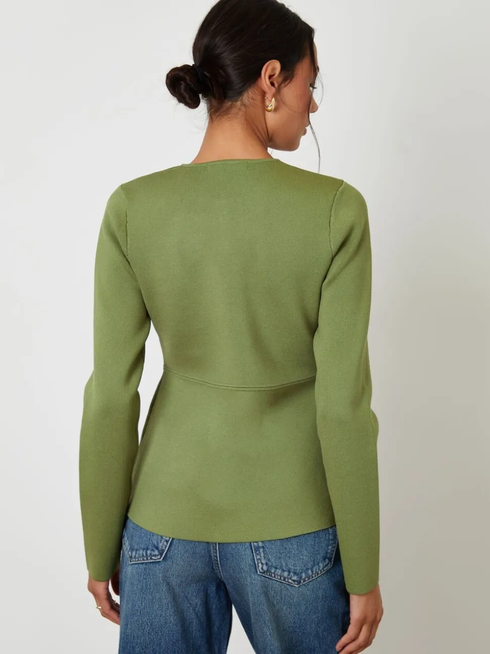 Groen - Threadbare Cinched Knitted Button Up Cardigan