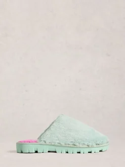 Groen - White Stuff - Pantoffelmuiltjes met imitatiebont
